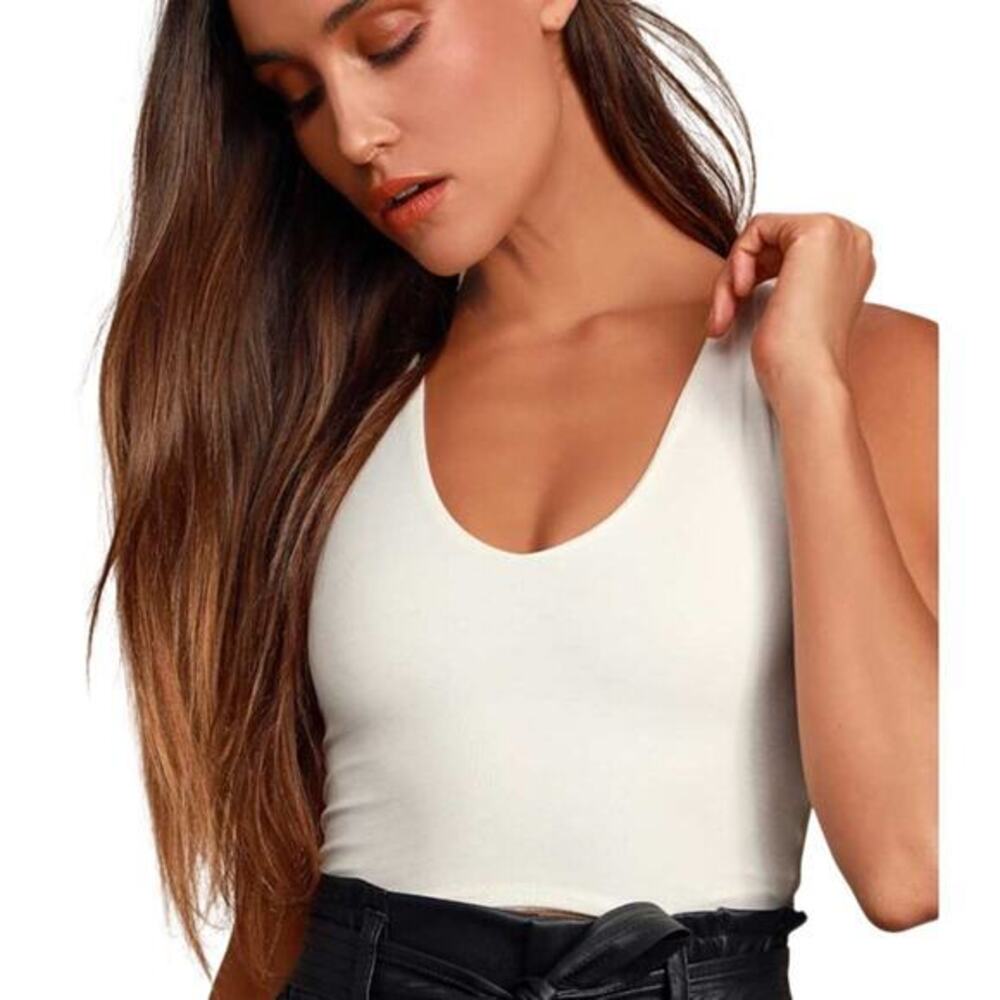 Lulus Feel Like Dancing White Crop Top size Small NWT